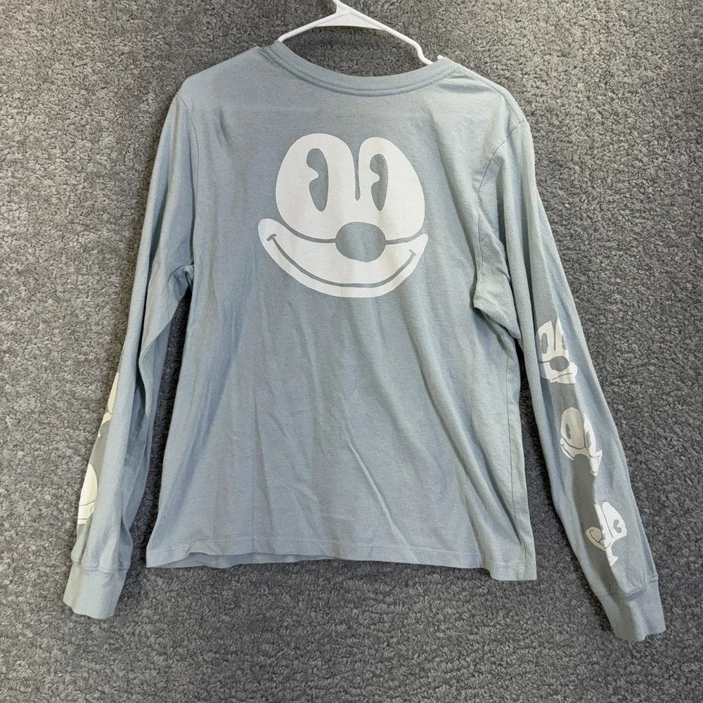 Felix the Cat Shirt Mens Small Blue Long Sleeve Graphic Cartoon Back Print Tee - Picture 3 of 5